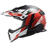 Casque Ls2 Mx437 Fast Evo Strike Noir Blanc Rouge