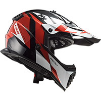 LS2 MX437 Fast Evo Strike Helm schwarz weiß rot - 3