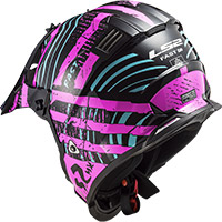 Ls2 Mx437 Fast Evo Verve Helmet Black Pink Fluo - 4