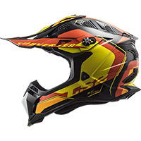 LS2 MX700 サブバーター エボ アーチ型ヘルメット イエローレッド