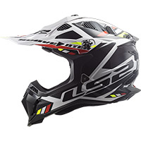 LS2 MX700 サブバーター エボ ストンプ ヘルメット 白黒