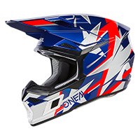 Casco O Neal 3 Srs 2206 Ride azul blanco rojo