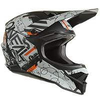 Casco O Neal 3 Srs Scarz V.22 Nero Grigio Arancio - 2