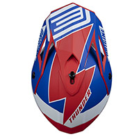 Casque Origine Hero Thunder Bleu Mat Blanc Rouge