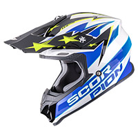 Casco Scorpion Vx-16 Evo Air Patriot Blu Giallo