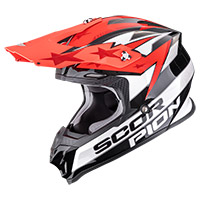 Casco Scorpion Vx-16 Evo Air Patriot Bianco Rosso