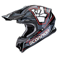Casco Scorpion Vx-16 Evo Air Rok Grigio Rosso
