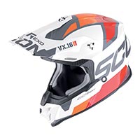 Scorpion Vx-16 Evo Air Analog Helmet White Orange