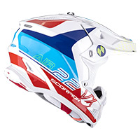 Casco Scorpion VX-22 Air Ares blanco azul rojo - 3