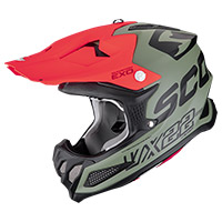 Casco Scorpion Vx-22 Air Updown Verde Rosso Opaco