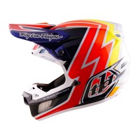 Casco Troy Lee Designs Se5 Carbon Boltz Blu Bianco
