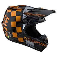 Troy Lee Designs SE4ポリアクリライトチェッカーヘルメットゴールド - 3