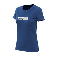 Camiseta Dainese Demon Pocket Mujer azul