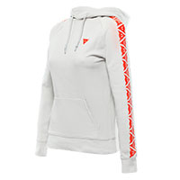 Dainese Hoodie Stripes Femme Gris Claire Rouge
