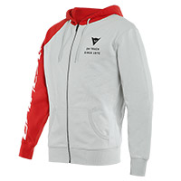 Felpa Dainese Paddock Full Zip grigio rosso