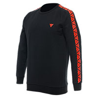 Dainese Sweater Stripes noir rouge fluo