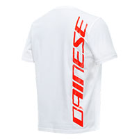 Dainese T Shirt Big Logo Blanc Rouge Fluo