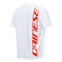 Dainese T Shirt Big Logo White Red Fluo