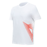 Dainese T Shirt Big Logo blanco rojo fluo