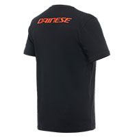 Dainese T Shirt Logo Nero Rosso Fluo - 2