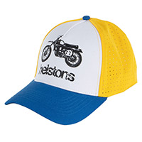 Gorra Helstons Hakan Cross azul amarillo blanco