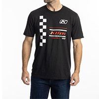 T Shirt Klim Checkered Flag Tri-blend Nero