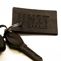 Unit Garage Rectangular Unitgarage Brown Keyring