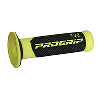 Poignées Progrip 732 Closed End Dd Noir Jaune Fluo