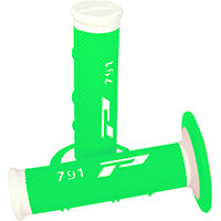 Puños Progrip 791 DD Closed End blanco verde fluo