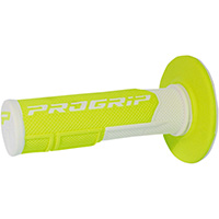 Poignées Progrip 801 Dd Closed End Blanc Jaune Fluo