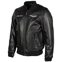 Chaqueta de cuero Helstons Helico trapo negro