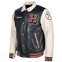 Helstons Leather Jacket Cheyenne Rag Blue Beige