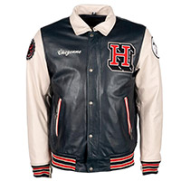 Helstons Leather Jacket Cheyenne Rag Blue Beige