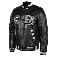 Helstons Leather Jacket College Rag Black
