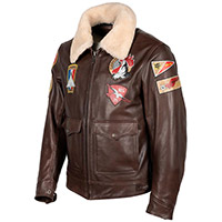 Helstons Leather Jacket Esquadron Rag Brown