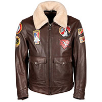 Helstons Leather Jacket Esquadron Rag Brown