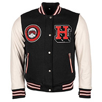 Helstons University Women Leather Jacket Black Beige