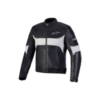 Giacca Pelle Alpinestars Revern Nero Grigio