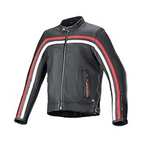 Chaqueta de cuero Alpinestars Dyno negro rojo