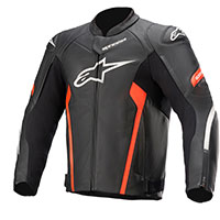 Giacca Pelle Alpinestars Faster V2 nero rosso