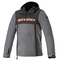 Sweat à capuche Sherpa Alpinestars gris rouge fluo