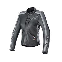 Chaqueta de cuero Alpinestars Stella Dyno negro rojo