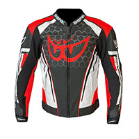 Giacca Pelle Berik 191320 Nero Bianco Rosso Fluo