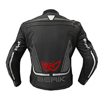 Blouson En Cuir Berik Lj 9063 Gris Rouge