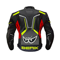 Blouson cuir Berik Race-Sport 2 jaune rouge - 2