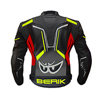 Blouson Cuir Berik Race-sport 2 Jaune Rouge