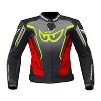 Chaqueta de cuero Berik Race-Sport 2 amarillo rojo