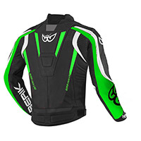 Giacca Pelle Berik Super Tense-tex 2.0 Nero Verde Fluo