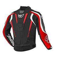 Chaqueta de cuero Berik Super tense-tex negro fluo rojo