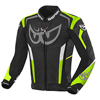 Berik Super Tense-Tex Lederjacke schwarz fluo rot